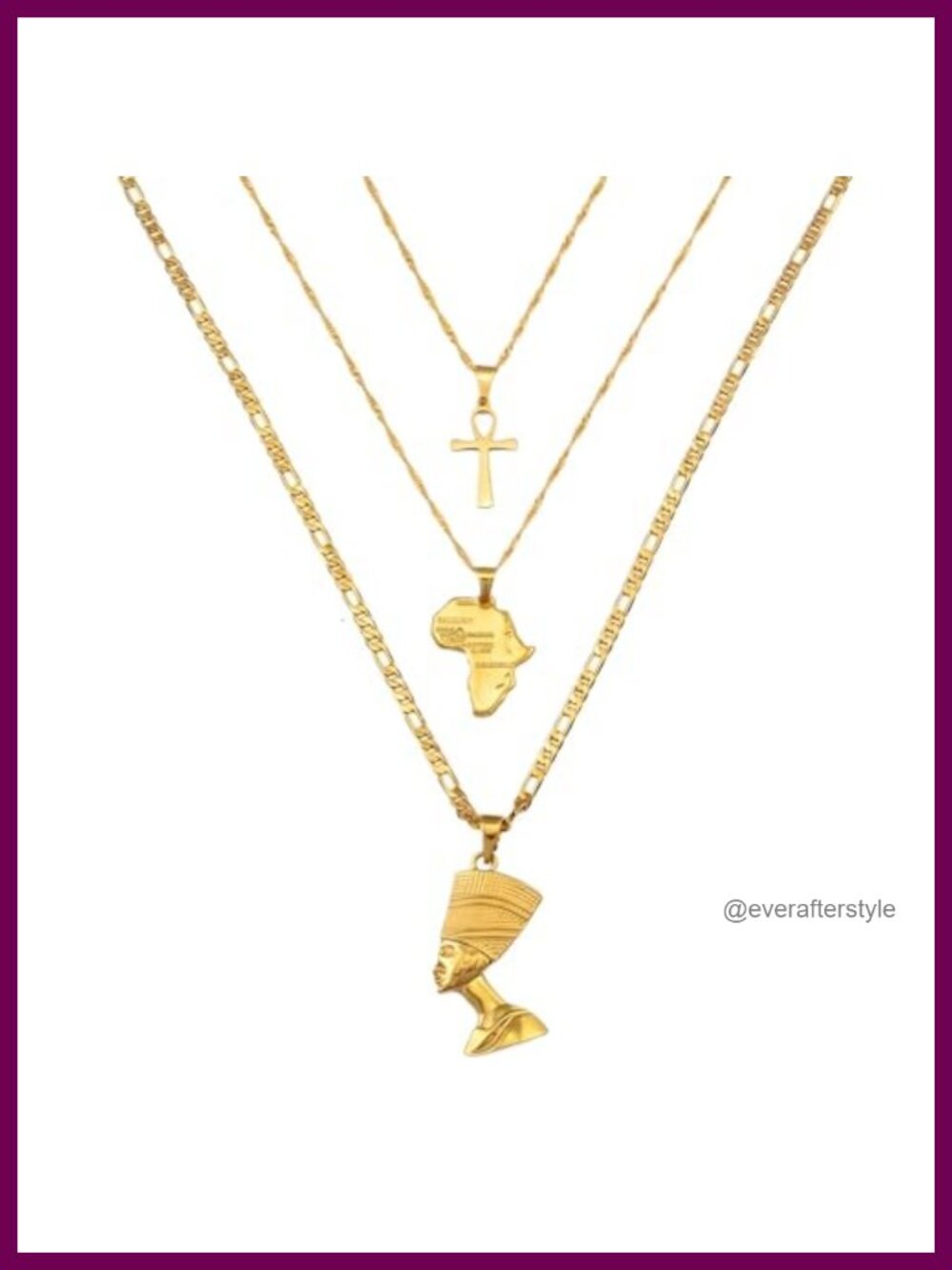 Egyptian Nefertiti Necklace Gold Plated Jewelry Set